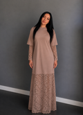Robe tshirt Dentelle Beige