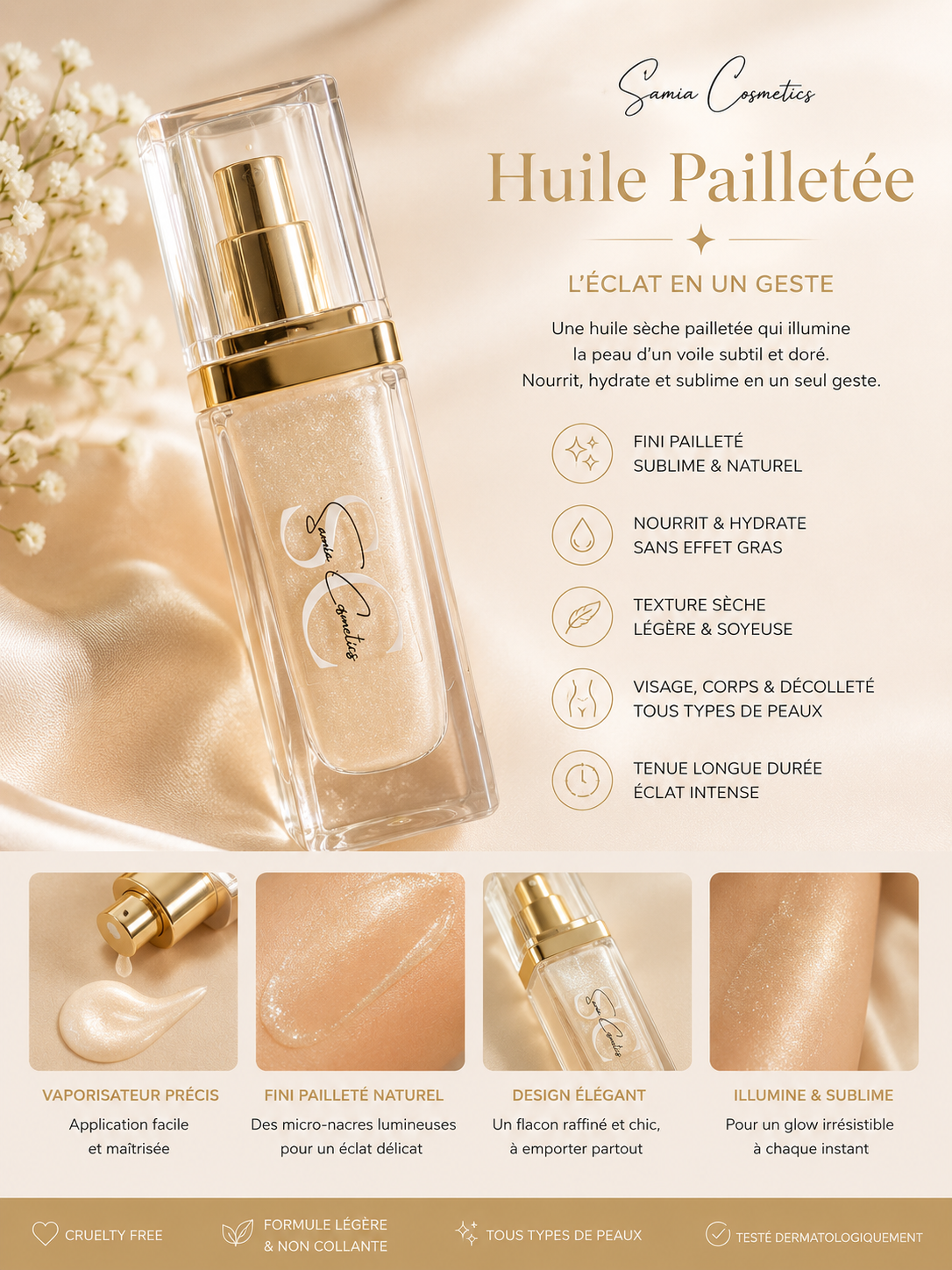 Huile Pailletée Moon Samia Cosmetics
